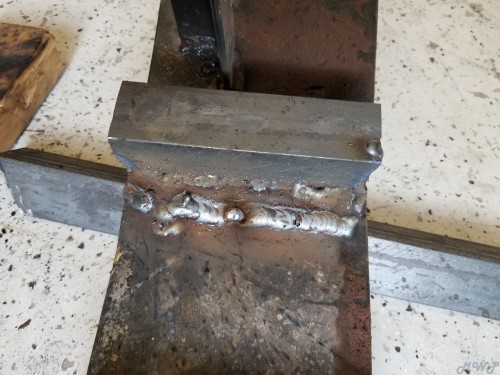 Skid leg weld